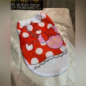 Small Pet Red White Polka Dots Shirt